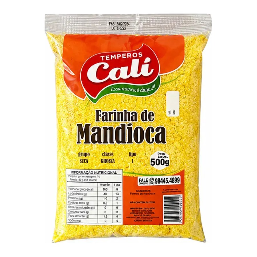 Farinha de Mandioca Amarela 500g — Temperos Cáli